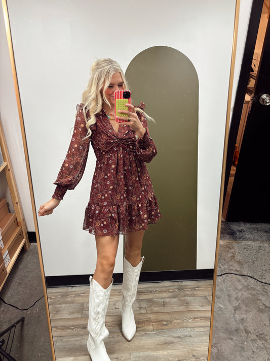 Makenzie Mini Dress (Brick)