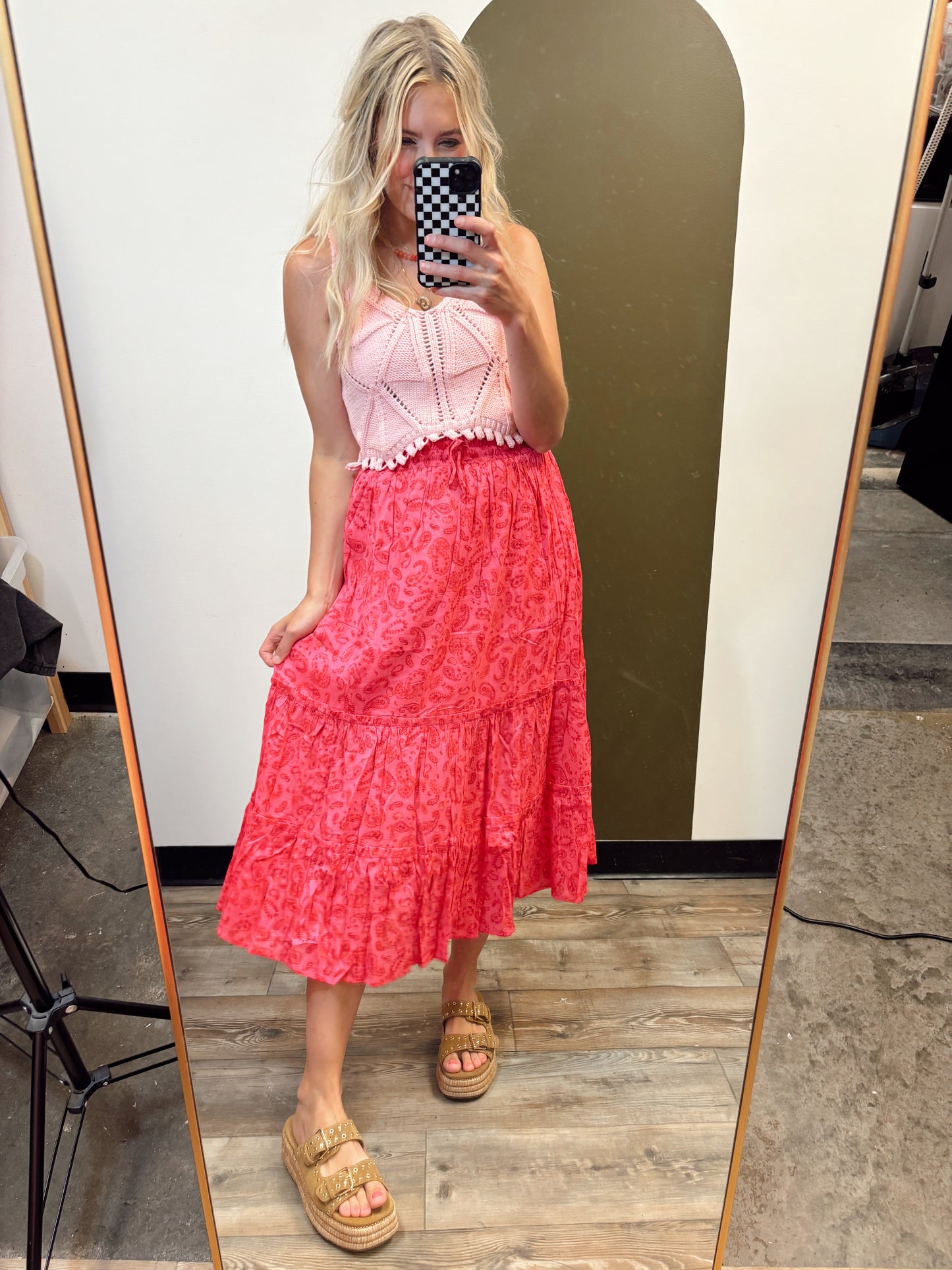 Paisley Showers Midi Skirt