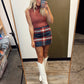 Aurora Plaid Mini Skirt (Navy)