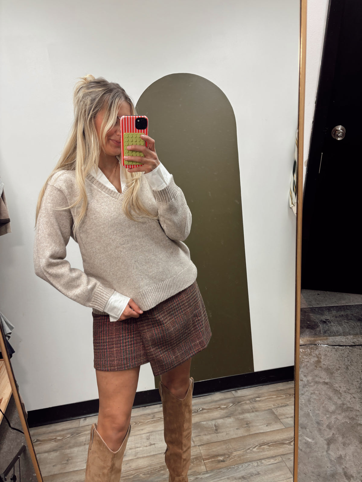 Collar Layered Sweater Top