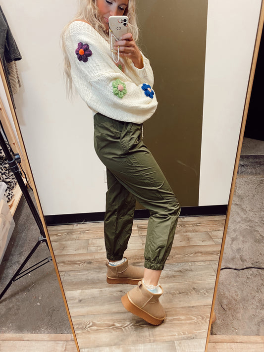Fly Girl Cargo Jogger (Green)