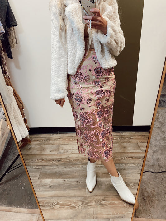 Selena Sequin Midi Skirt