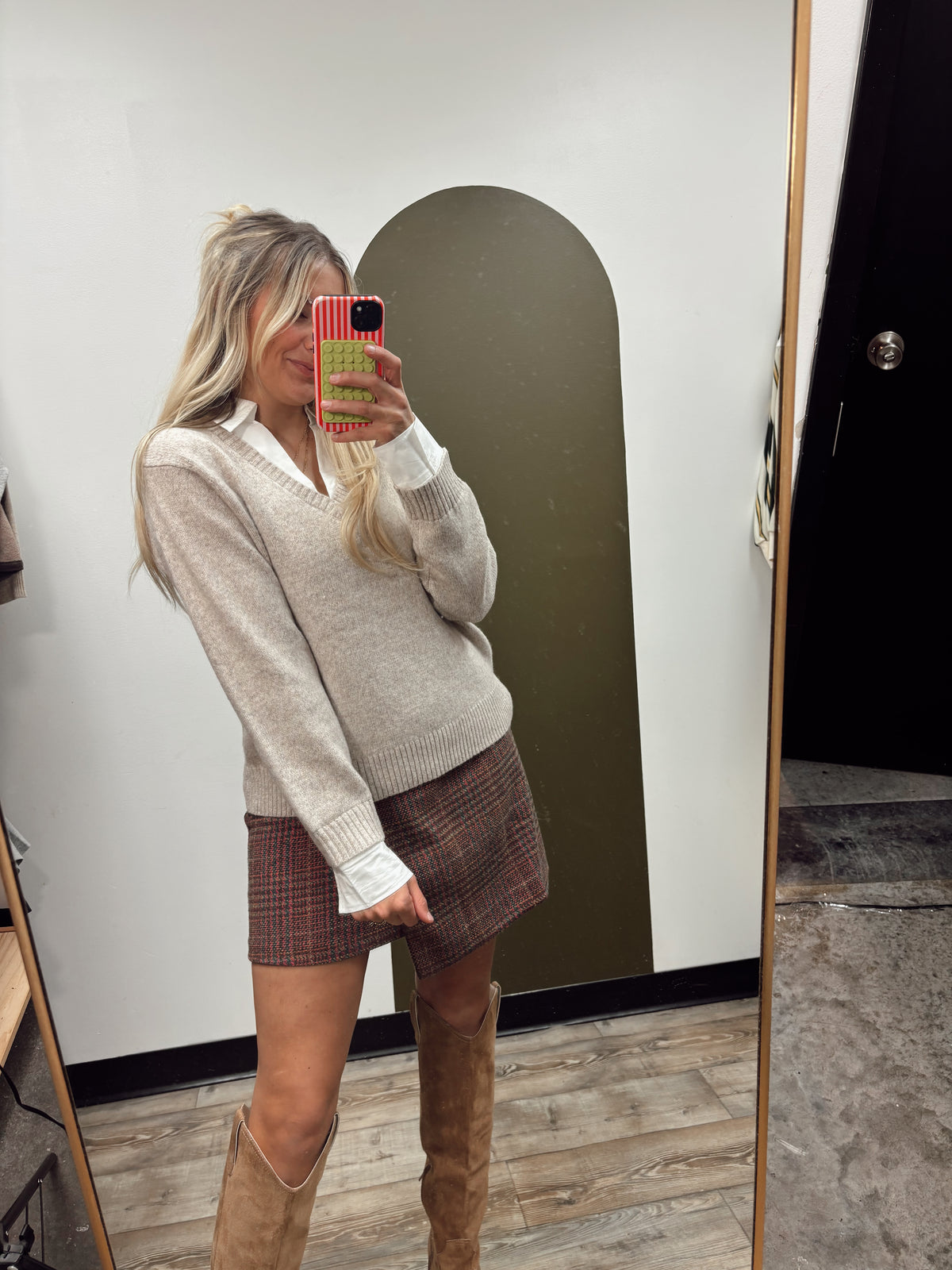Collar Layered Sweater Top
