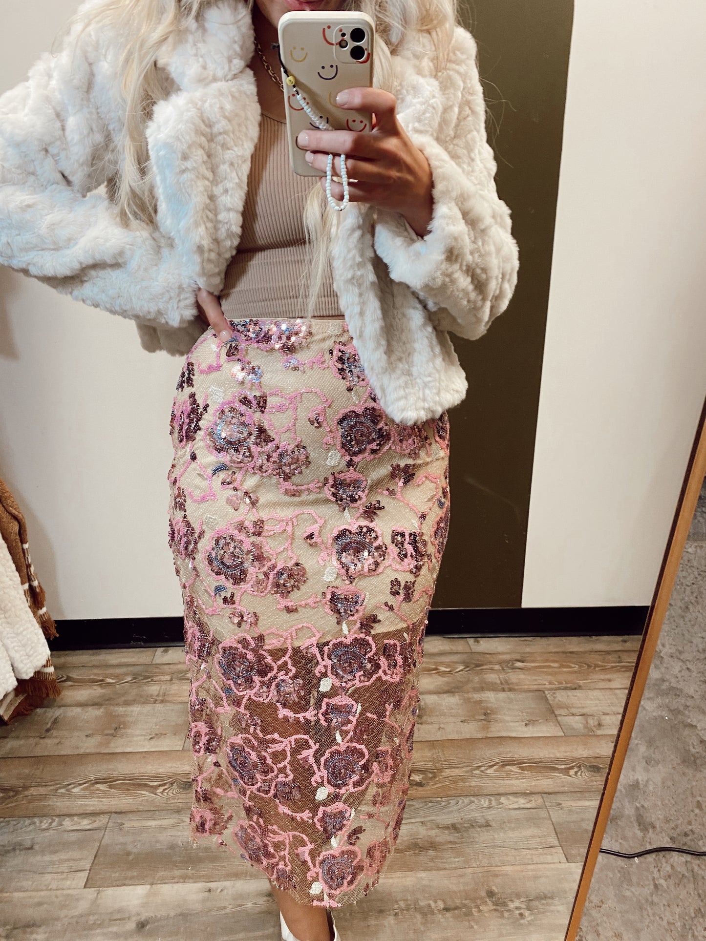 Selena Sequin Midi Skirt