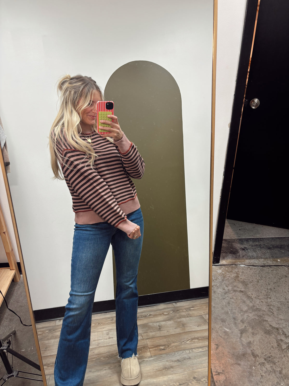 Mia Contrast Sweater (Mauve/Pink)