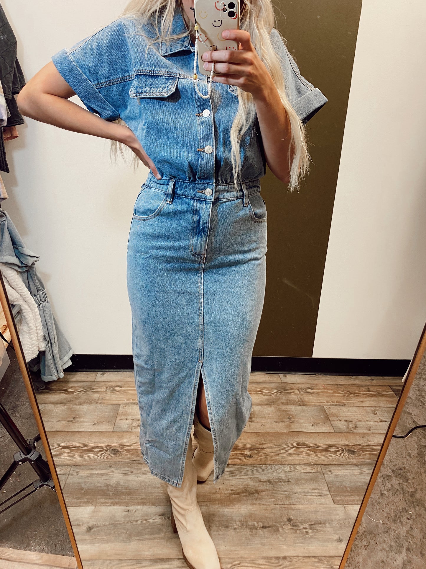 Brit Denim Midi Dress