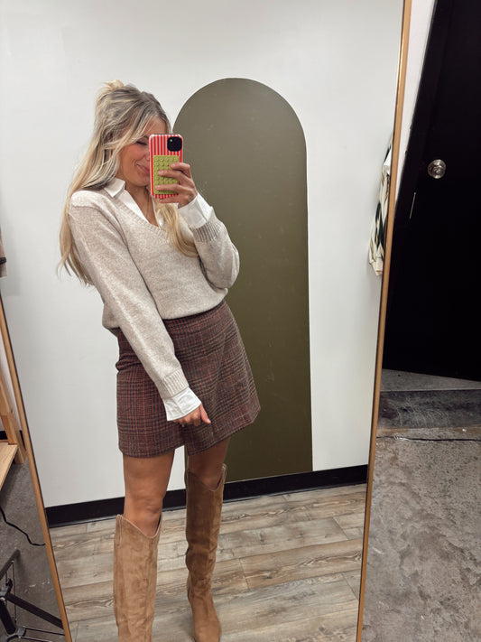 Collar Layered Sweater Top