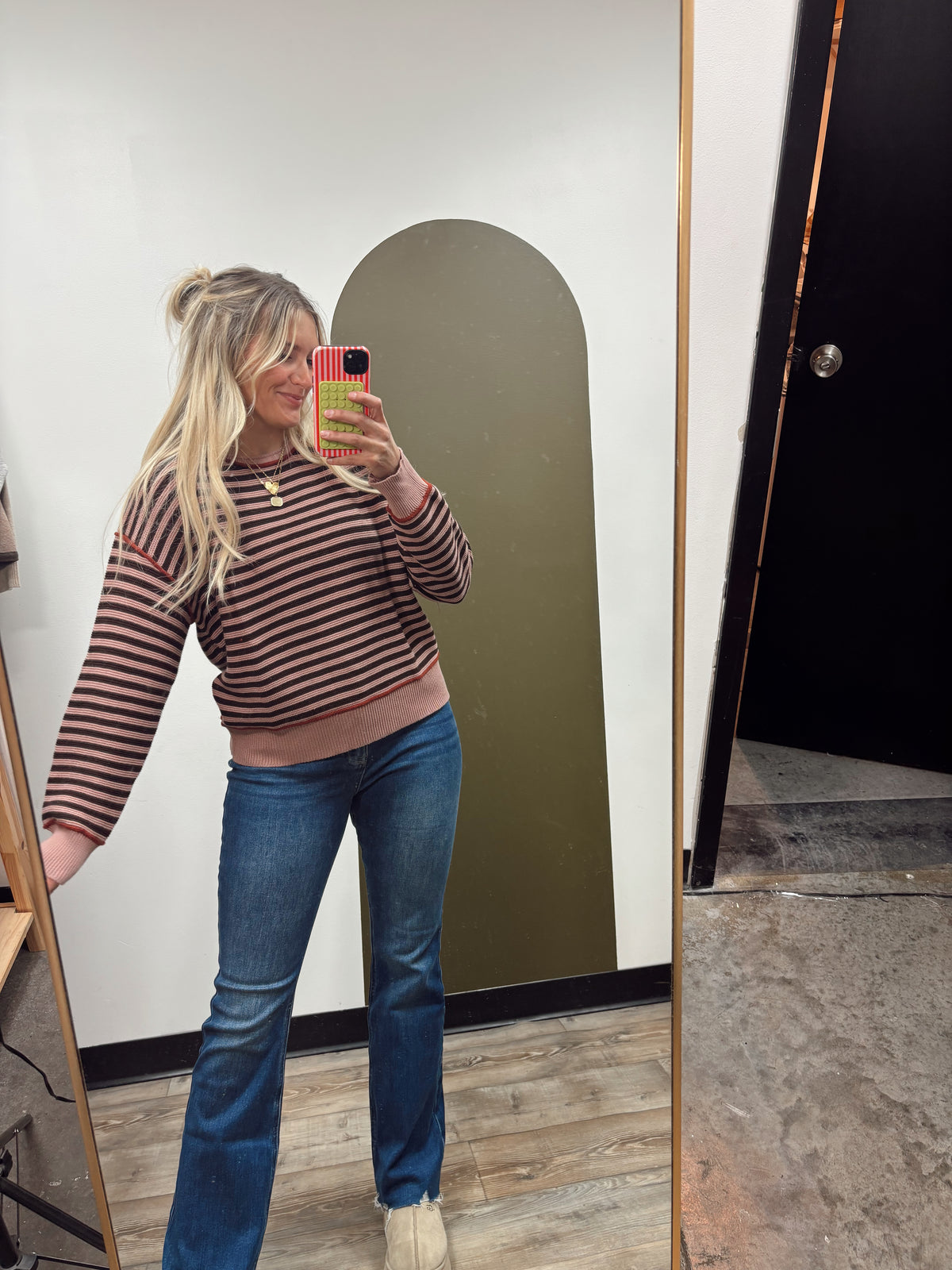 Mia Contrast Sweater (Mauve/Pink)
