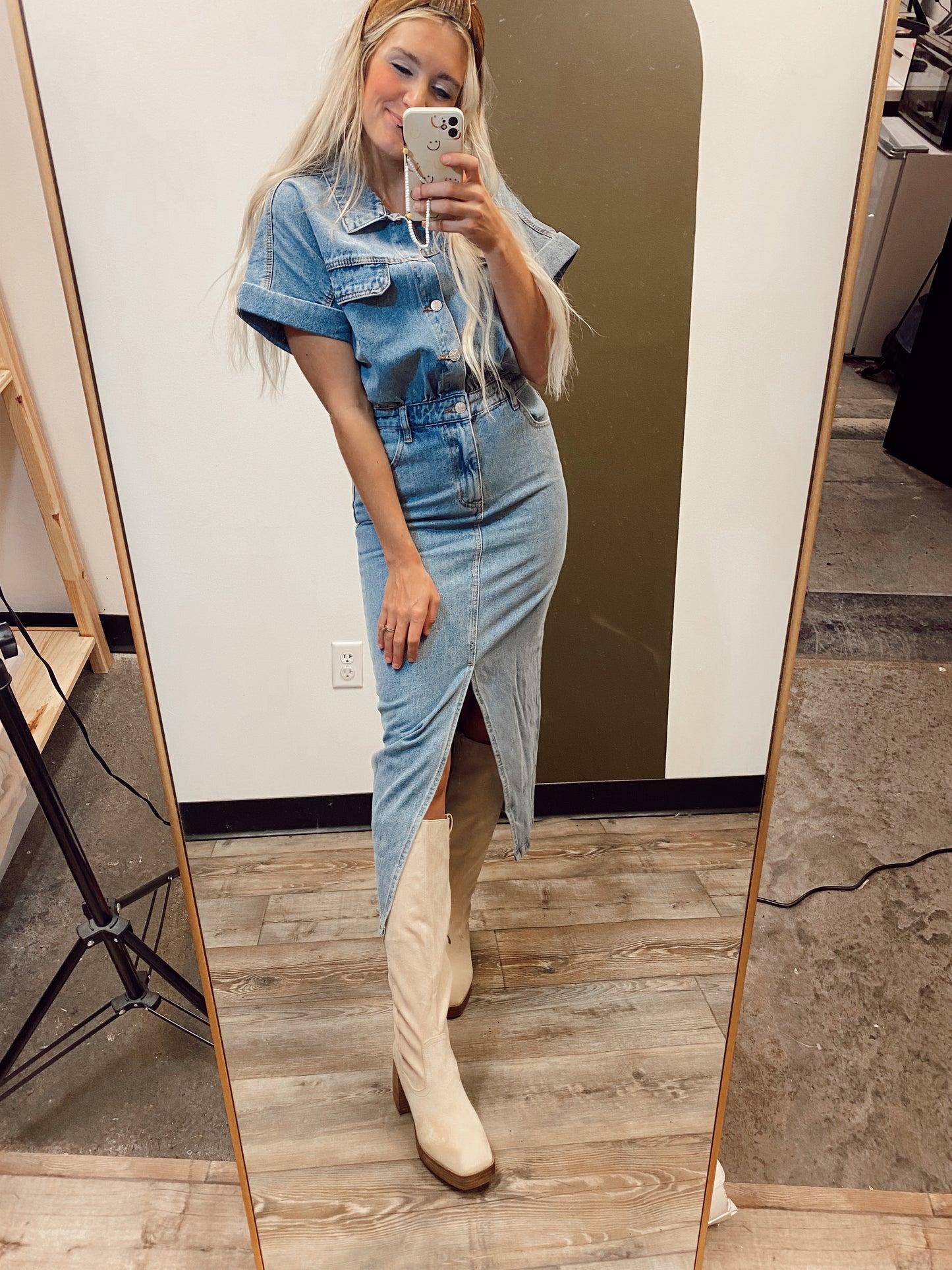 Brit Denim Midi Dress