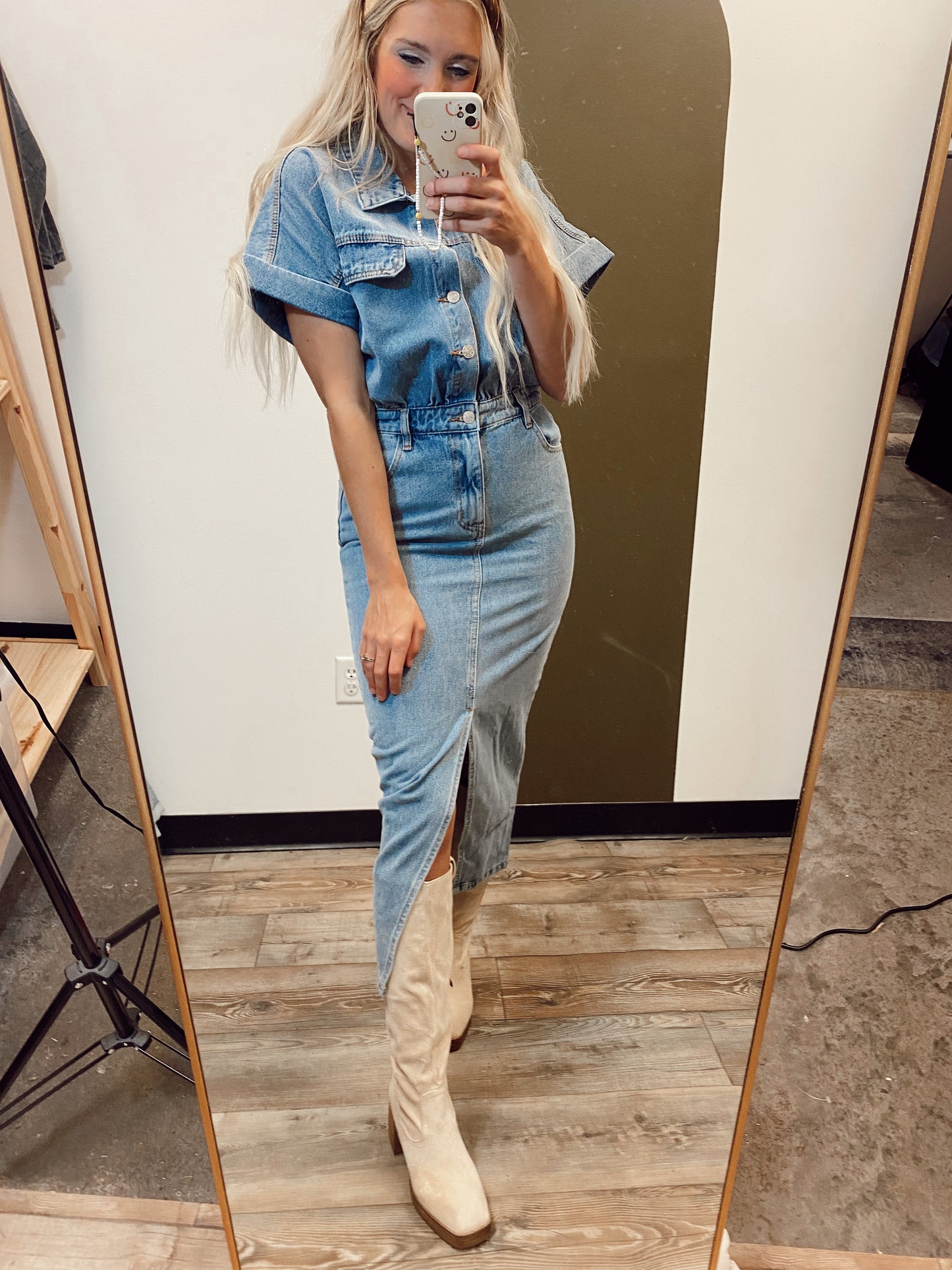 Brit Denim Midi Dress